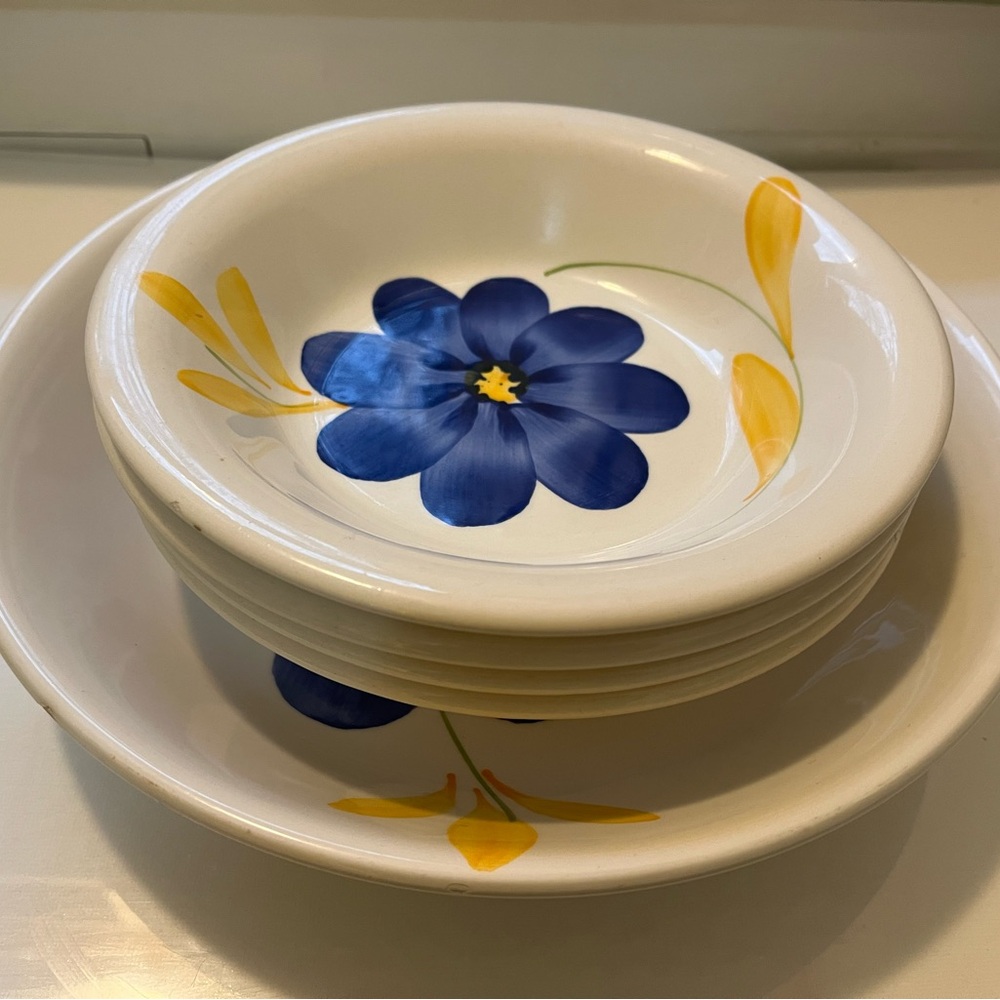 RARE Vintage La Primula Pasta/Salad Dinner SET 4 Plates & Bowl Made In Italy